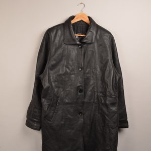 vintage 70s leather long coat,vtg 70s jacket,mochaleather trench coat, tailor leather jacket,belted leather coat,front pockets