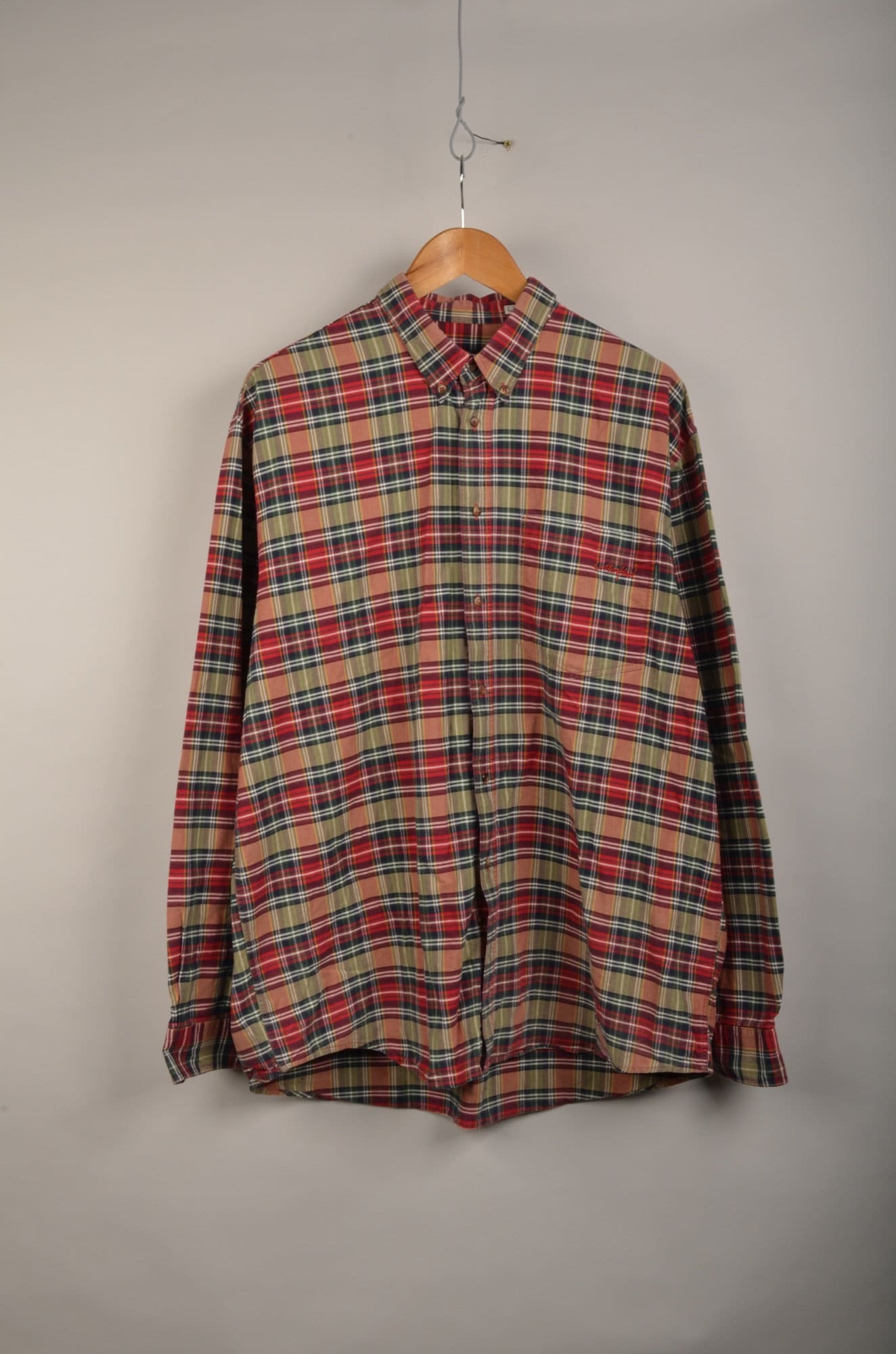 Chemise Vintage Pendleton – Homme Taille M – Flanelle Rouge à Carreaux – Fabriqué Au Mexique
