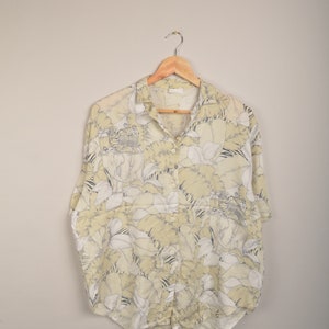 vintage jungle print blouse, paint artsy shirt, vintage crazy pattern 90's shirt, 90's blouse,picasso style,button down shirt