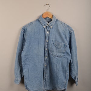 Vintage GAP blaue Jeansbluse, Vintage hellblaue Jeansbluse, Vintage Jeansbluse, Vintage Patchwork-Shirt, Unisex-Jeansshirt