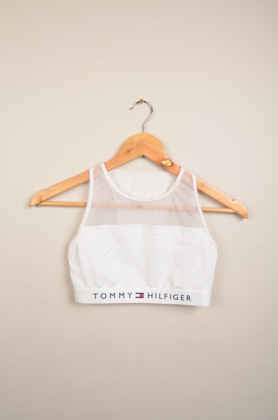 White Tommy Hilfiger Bralette, White Sports Bra, Sports Bra