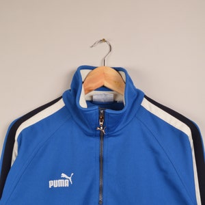 vintage puma blue track jacket, puma windbreaker, vtg puma , puma colorful track jacket,vintage unisex,vintage track jacket, vintage sweater image 2