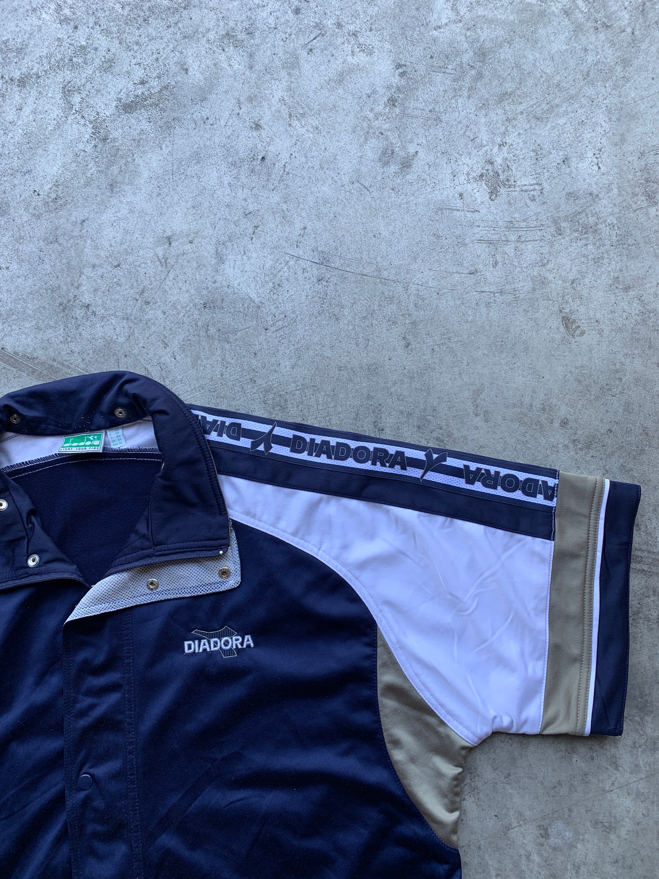 Diadora ビンテージ ブルー トラック ジャケット | Diadora ウインド 