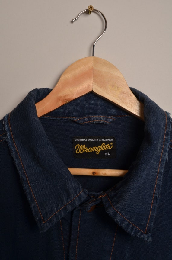 Vintage wrangler sherpa denim jacket, vintage 80s… - image 3