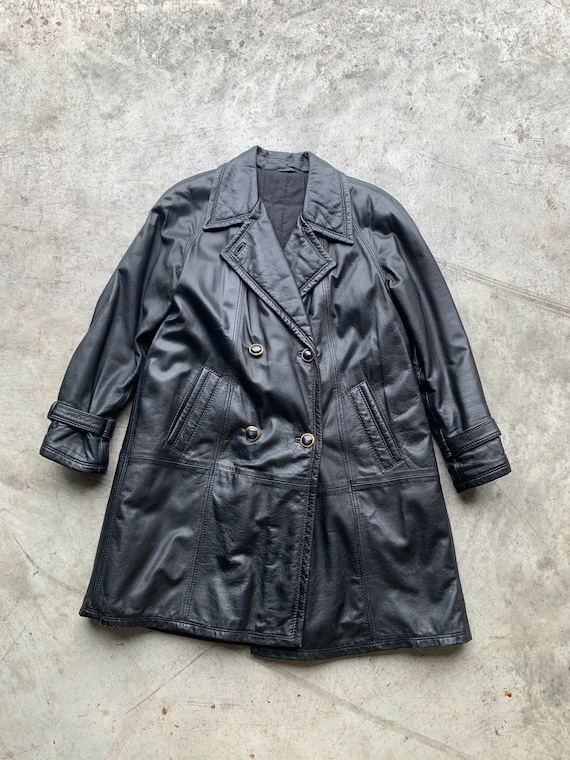 Vintage Vera Pelle Long Leather Trench Coat Vtg 90s Jacket, Black Leather Trench Coat, ,gold Belted Leather Coat,oversized Leather Jacket - Etsy Vintage Vera Pelle Long Leather Trench Coat Vtg 90s Jacket, Black Leather Trench Coat, ,gold Belted Leather Coat,oversized Leather Jacket - Etsy