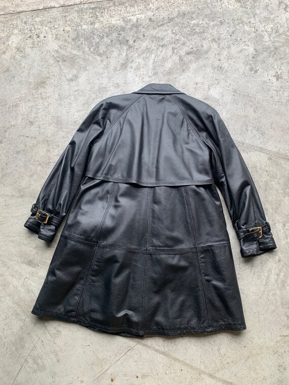 Vintage Vera Pelle Long Leather Trench Coat Vtg 90s Jacket, Black Leather Trench Coat, ,gold Belted Leather Coat,oversized Leather Jacket - Etsy Vintage Vera Pelle Long Leather Trench Coat Vtg 90s Jacket, Black Leather Trench Coat, ,gold Belted Leather Coat,oversized Leather Jacket - Etsy