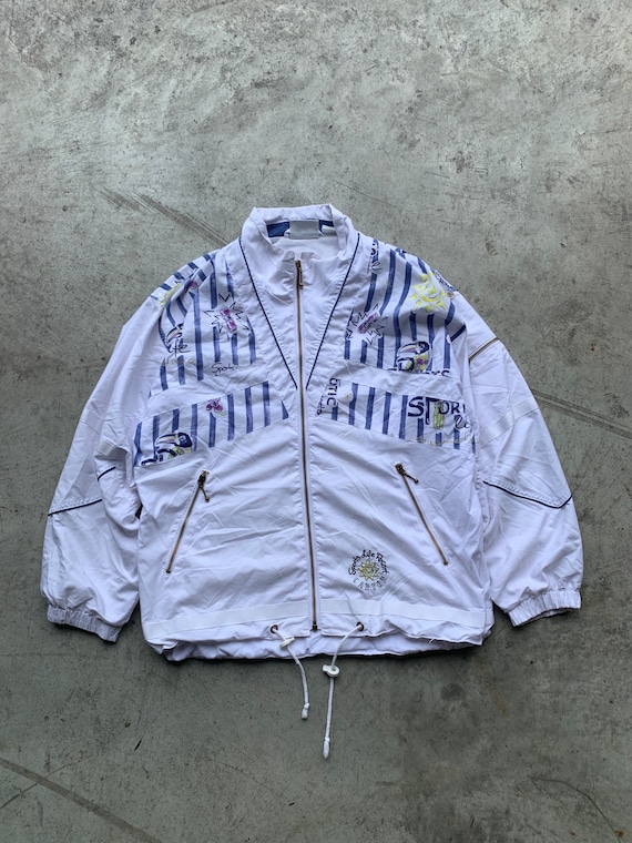 Buy 90s Vintage White Track Jacket Vintage Bomber Jacket, Funky 