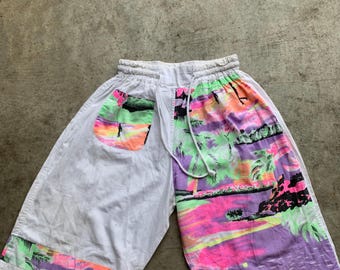 Vintage Y2K Neon Surfer Sports Shorts Size L | vintage sportswear, vintage shorts, Swimming shorts, Surf Pants, vintage boxer bottoms abstract