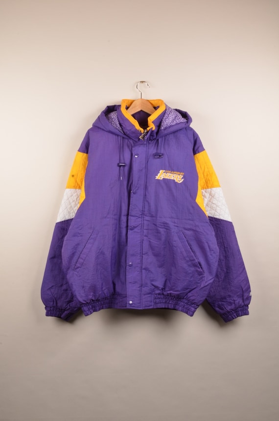 Vintage 1990's Purple Los Angeles Lakers Satin Starter Jacket Sz. XL