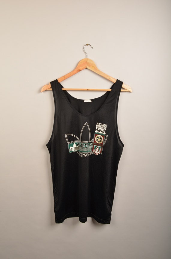 Hermano músico Terapia Vintage weißes schwarzes Adidas Netz Tank Top Vintage Sport - Etsy.de