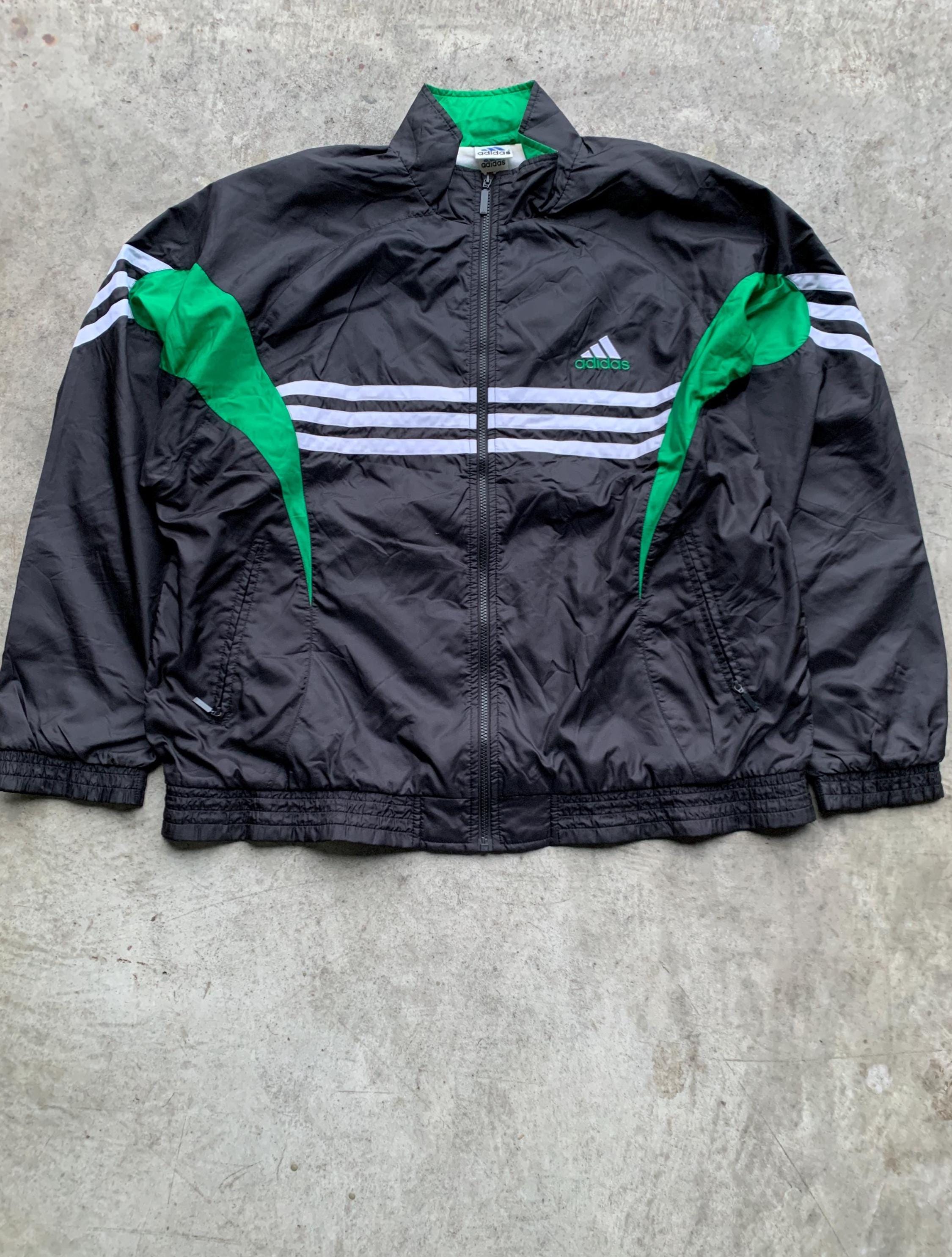 Adidas green with white stripe jacket - Etsy 日本