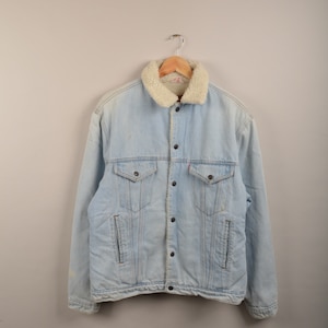 vintage levis denim jacket, light blue levis jacket, levis sherpa,levis denim jacket, vintage levis,80&#39;s levis acid washed jacket,streetwear