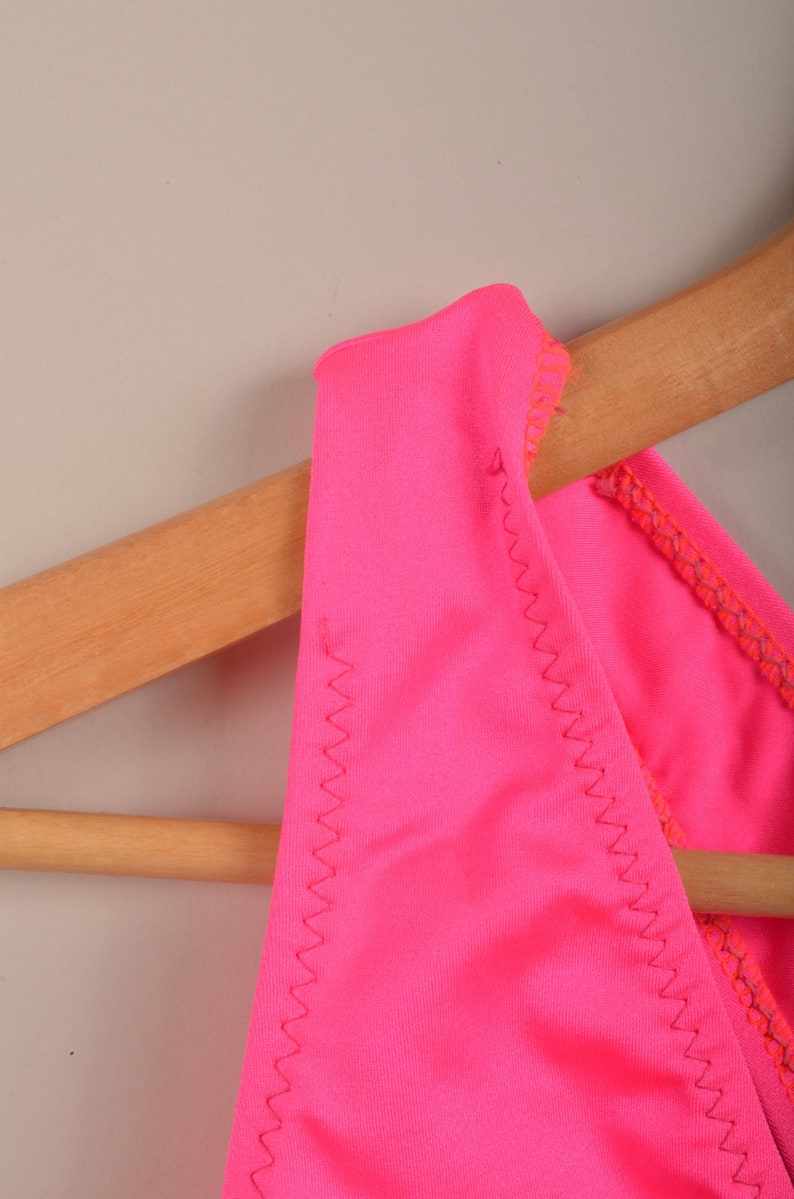 Lycro Neon Pink Bikini Top, Vintage Bikini Top, Vintage Top, Neon Pink ...