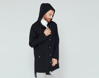 Unisex Black City Raincoat - Recycled Materials