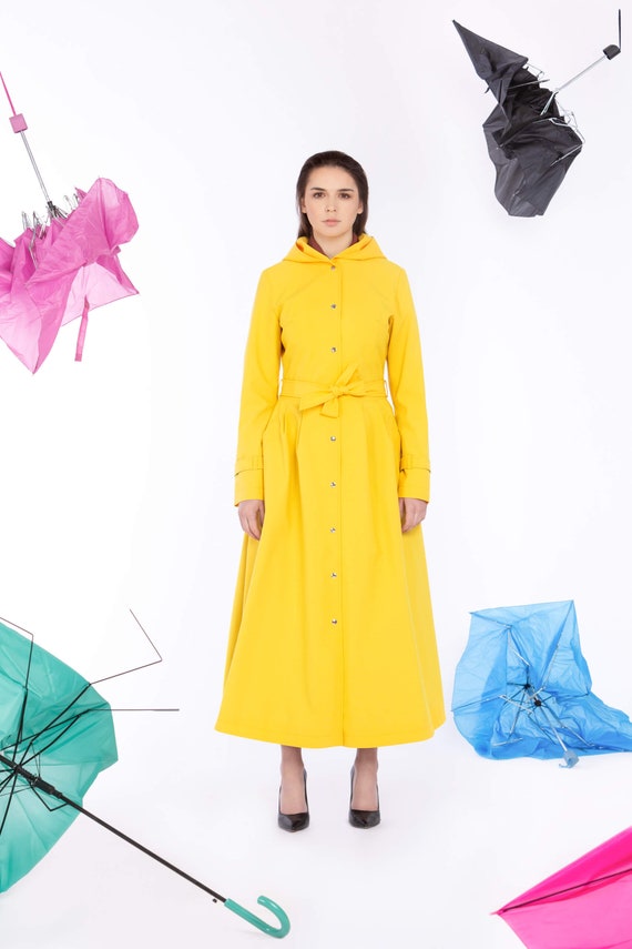 womens long raincoat