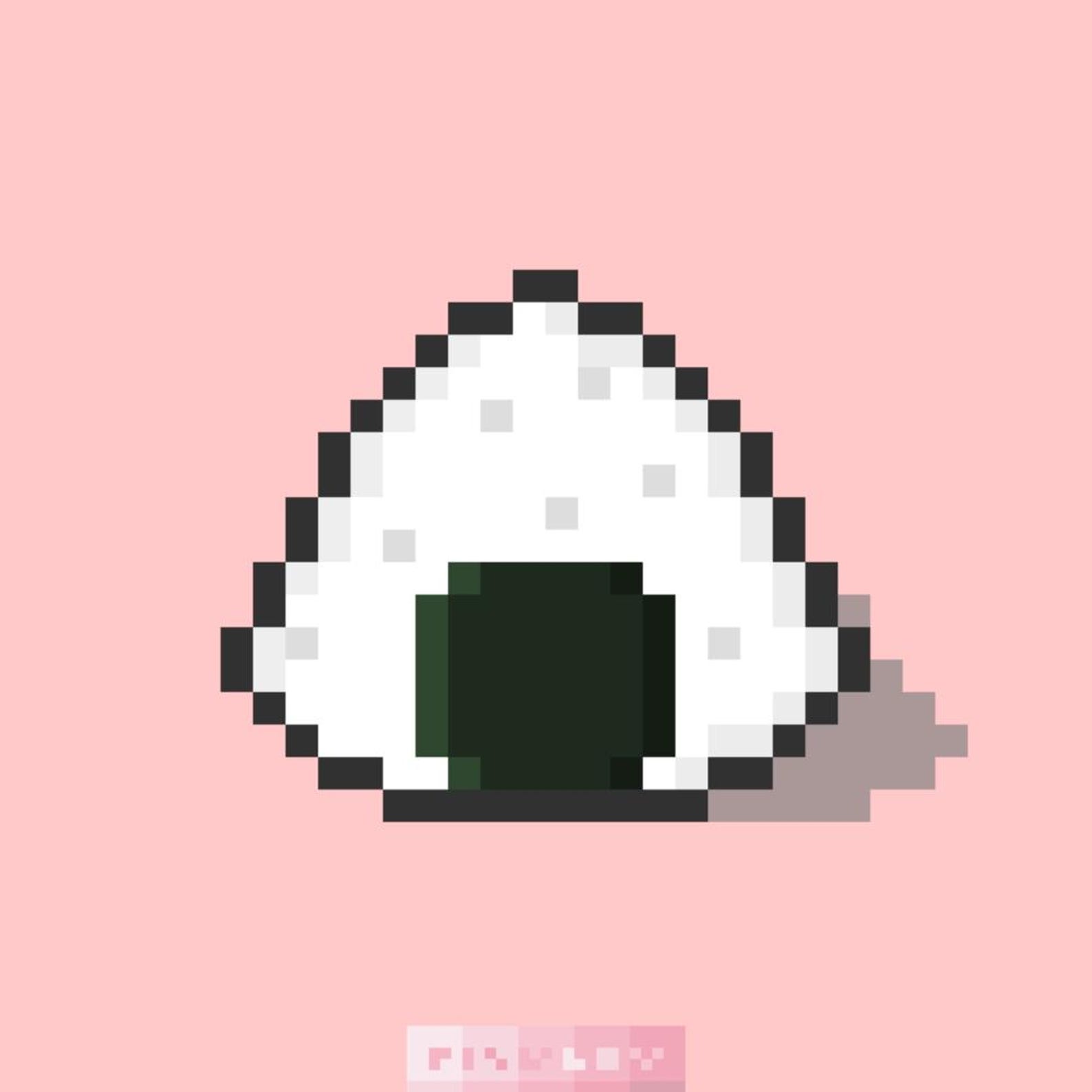 Onigiri Pixel Art - Kawaii Rice Ball Digital Art for Prints, Emojis ...
