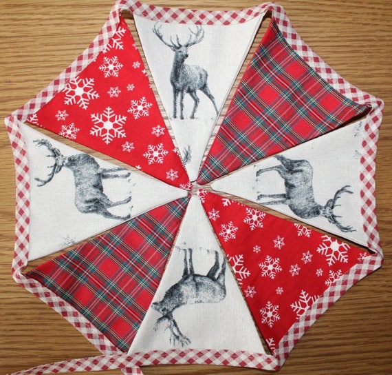 Handmade Cath Kidston Christmas Bunting Robin Xmas Decoration Banner