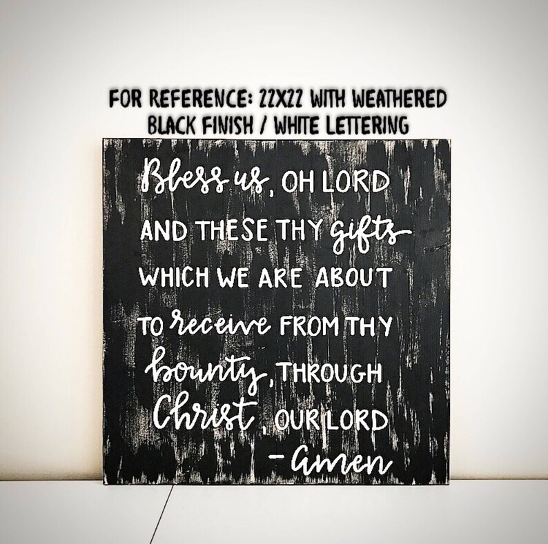 Custom Wood Prayer Sign Bless Us Oh Lord And These Thy