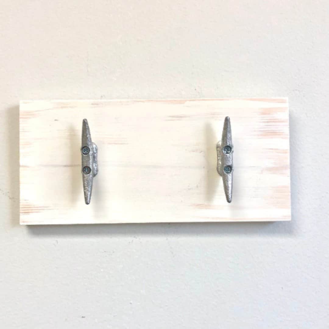 Boat Cleat Towel Rack Rustic Bright White Wall Hooks Key Holder Hooks
