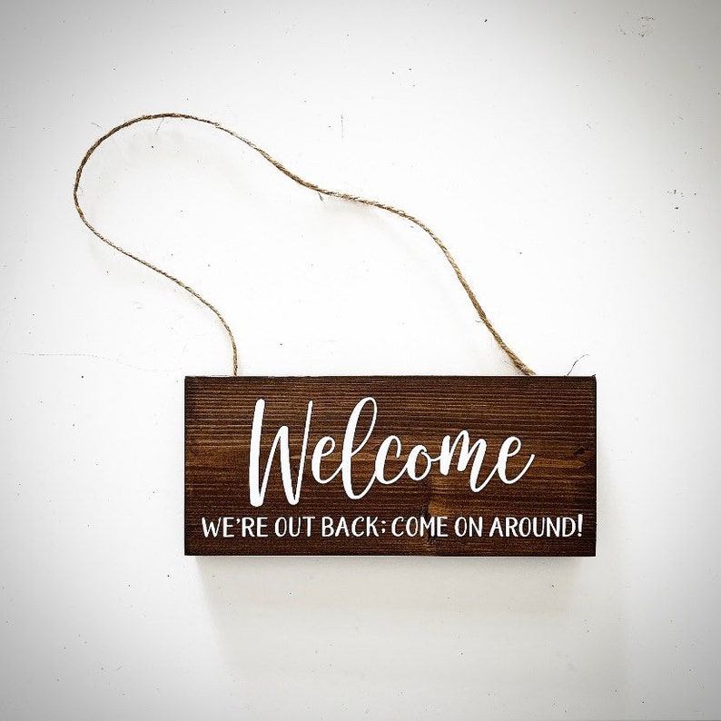 Custom Wood Family Name Welcome Sign With Twine Handcrafted | Etsy