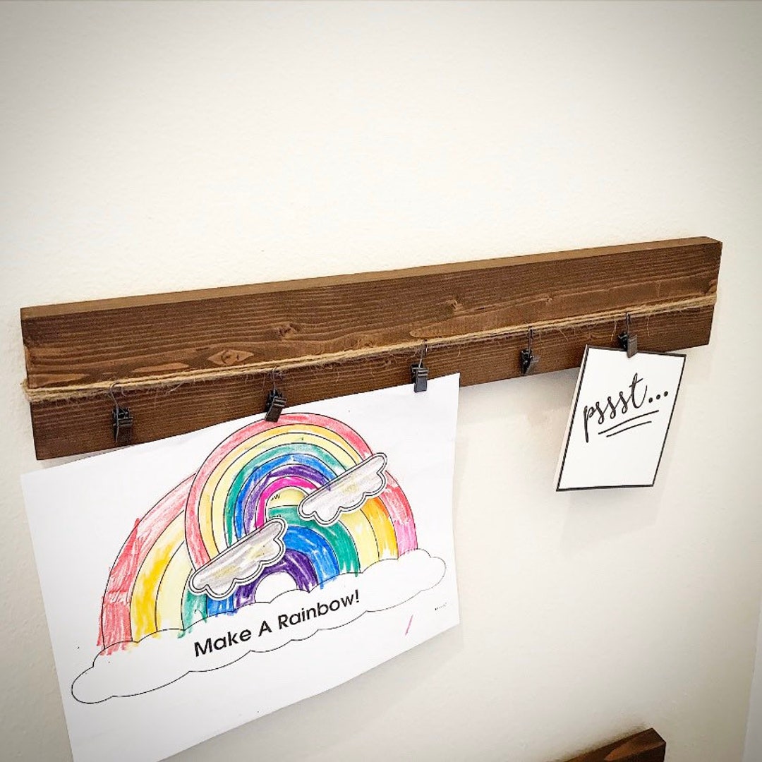 Custom Wood Artwork Holder Sign, Look What We Made Children's Artwork