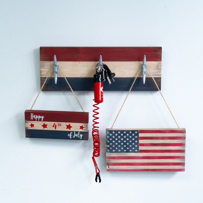 Distressed Wood Boat Cleat Towel Rack Memorial Day 4th of Etsy