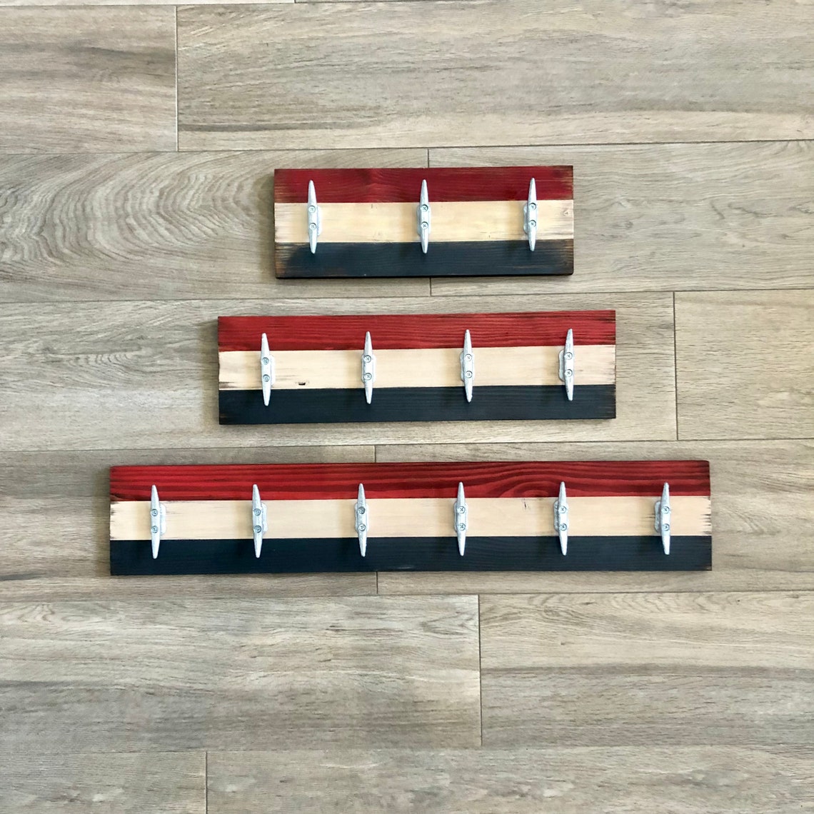 Distressed Wood Boat Cleat Towel Rack Memorial Day 4th of Etsy