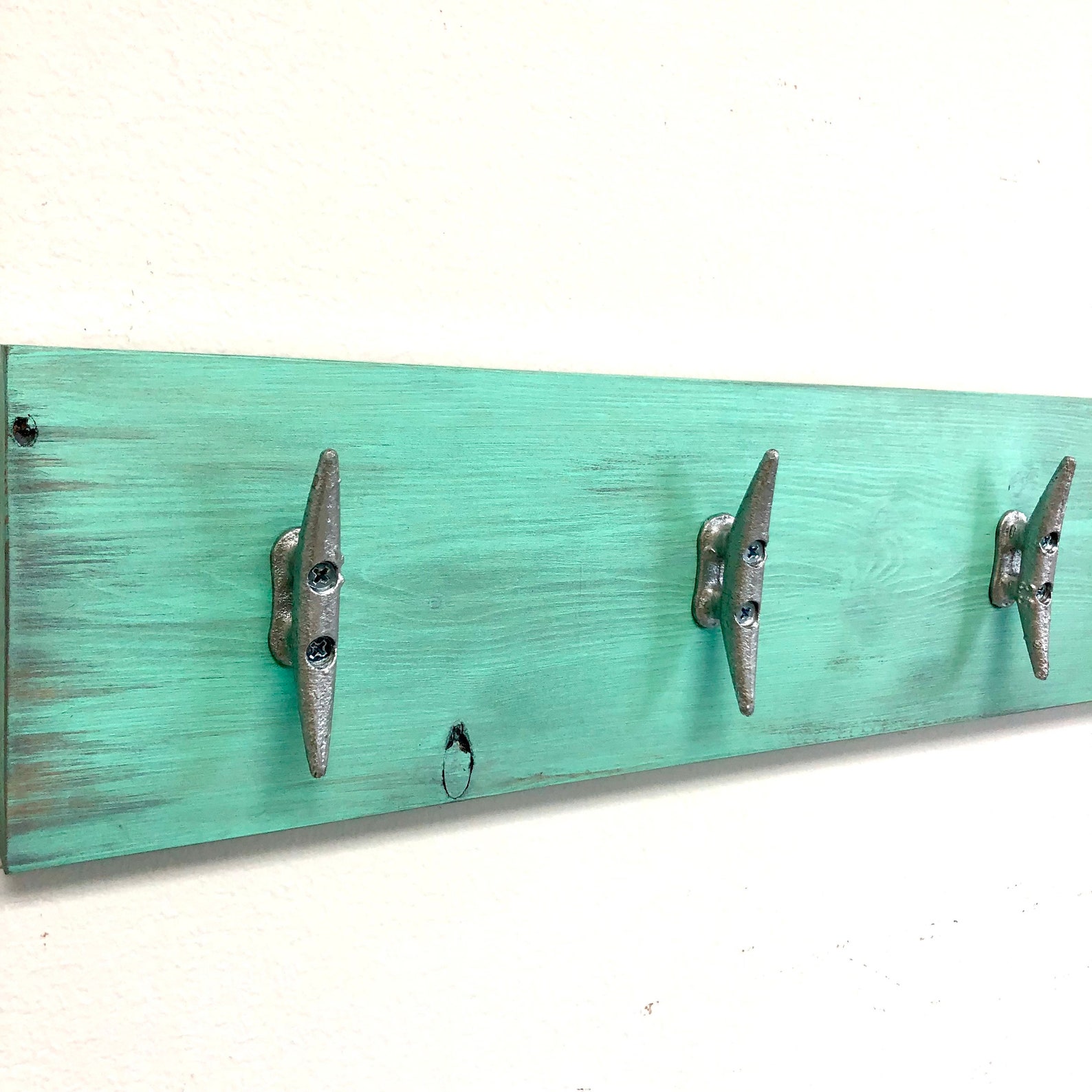 Boat Cleat Towel Rack Seaglass teal / Mint / Turquoise Etsy