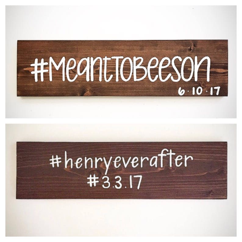 Custom Wood Wedding Hashtag Sign Custom Wood Signs Etsy
