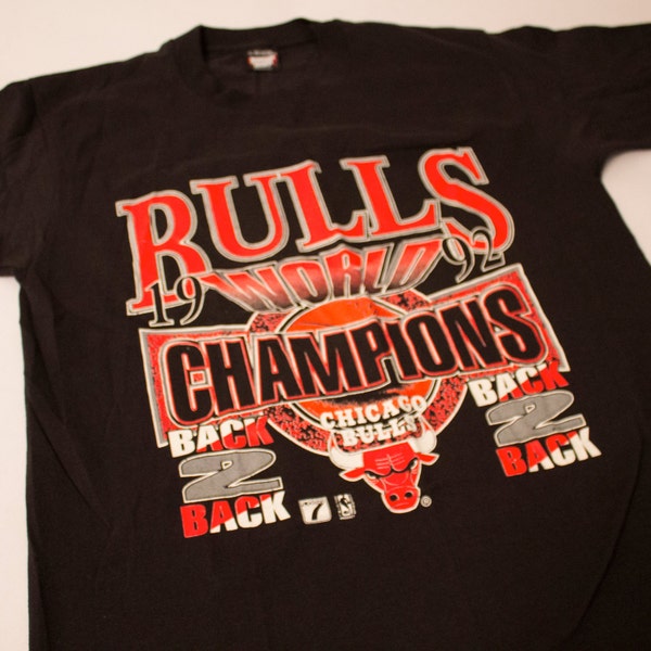 Chicago Bulls Shirt Back 2 Back Champs L Vintage 1992