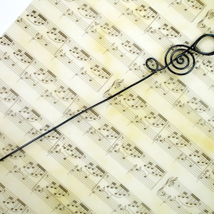 Tribol Clef número alambre palos, plata oro negro alambre wrap mesa de música de la boda decoración, soportes de número de mesa, colocar el titular del menú de la tarjeta
