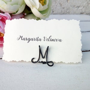 Monogram place card holder, Letter escort card holder, Custom color, Wedding name card holder, Name tag holder, Gold, Silver, Personalized