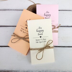 Lacrime di gioia tessuto confezione, tessuti da sposa Hankerchief, tessuti di lacrime di gioia, Bomboniere per gli ospiti, per tua lacrime di gioia, Bomboniere