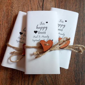 Tears of joy packs, Happy tears handkerchief, Hankerchief, Custom happy tears tissue pack, Personalized wedding ceremony hankies, Wedding
