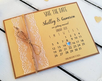 Save the date cards, Wedding invitations, Save the date cards and envelopes, Rustic save the date no picture, Wedding invite, Custom, Lace