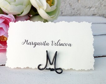 Porta segnaposto monogramma, Porta carte escort lettera, Colore personalizzato, Porta carte nome matrimonio, Porta cartellino nome nome, Porta cartellino nome, Oro, Argento, Personalizzato