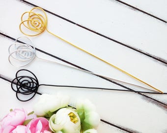 Table number holder sticks, Mussels, Shells wedding table decor, Gold, Silver, Black, Copper centerpieces, Card holder, Menu card stand