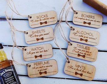 Survival Kit tag, Groom survival kit tag, Wooden groom gift tags, Groom present, Rustic wedding favor tag, Bachelor party, Groom tag card