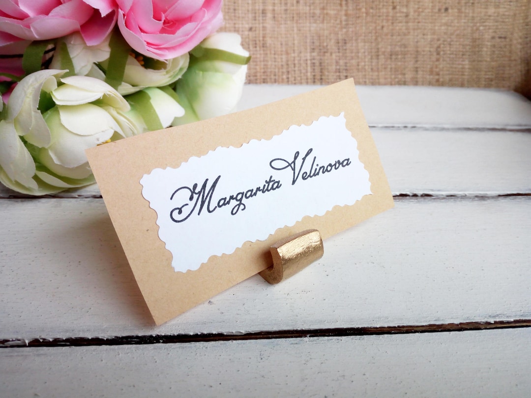 Place Card Holder Gold Name Tag Holder Silver Wedding Table Etsy