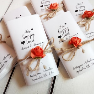 Confezione di fazzoletti di lacrime felici, pacchetti di lacrime di gioia di nozze, fazzoletti da cerimonia personalizzati, fazzoletto, fazzoletto, personalizzato, per le tue lacrime felici