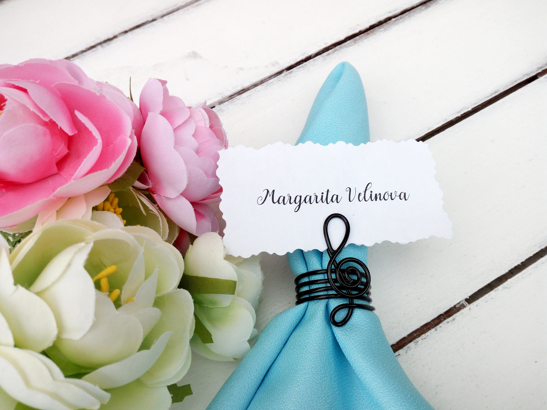 Clef place card holder Napkin ring holder Name tag holder Etsy