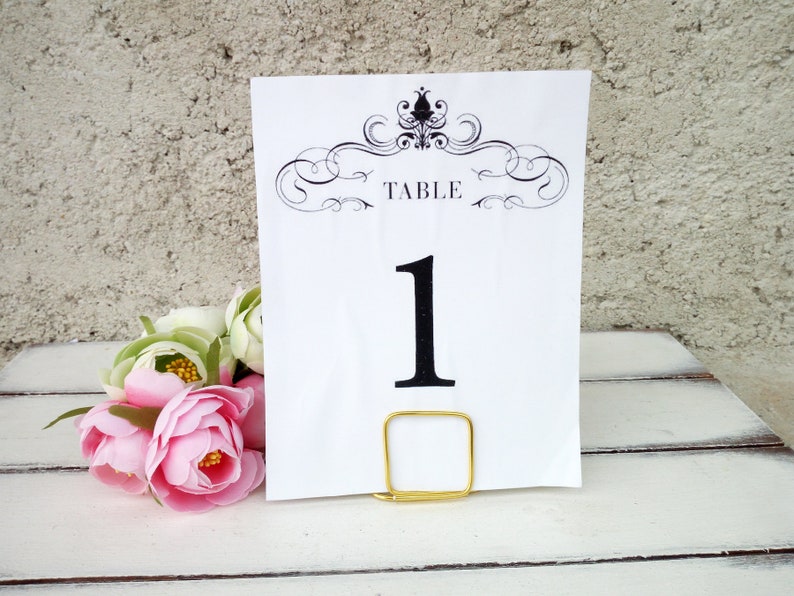Table number holders Wedding menu stands Square cards Etsy