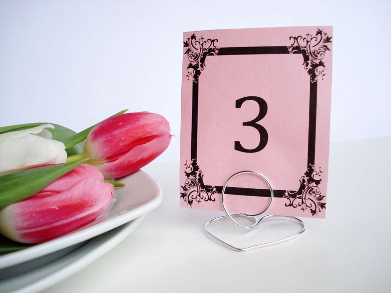 Table Number Holder Menu Holder Card Stand Table Card Etsy