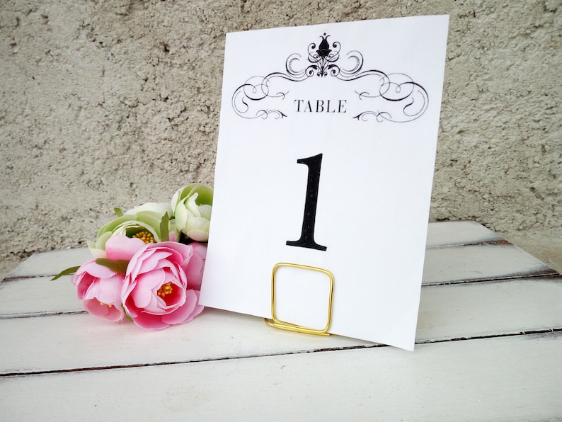 Table number holders Wedding menu stands Square cards Etsy
