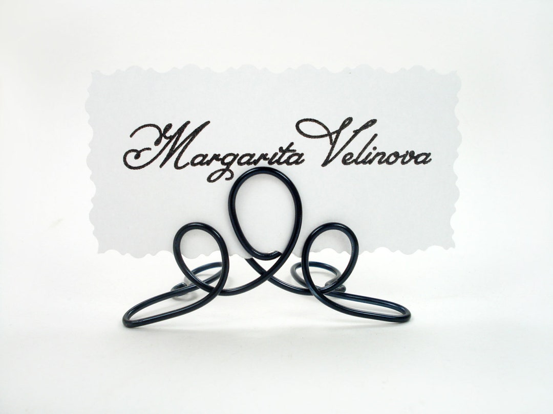 Place Card Holder, Name Tag Holder, Card Holder, Table Favor, Wedding Table Decor, Black, Silver