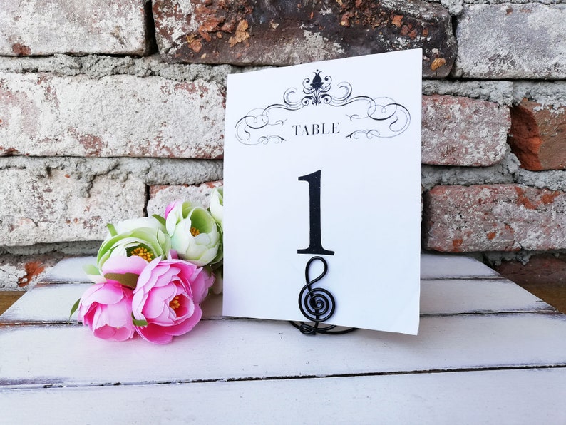Clef Table Number Holder Menu Stand Number Card Holder Etsy