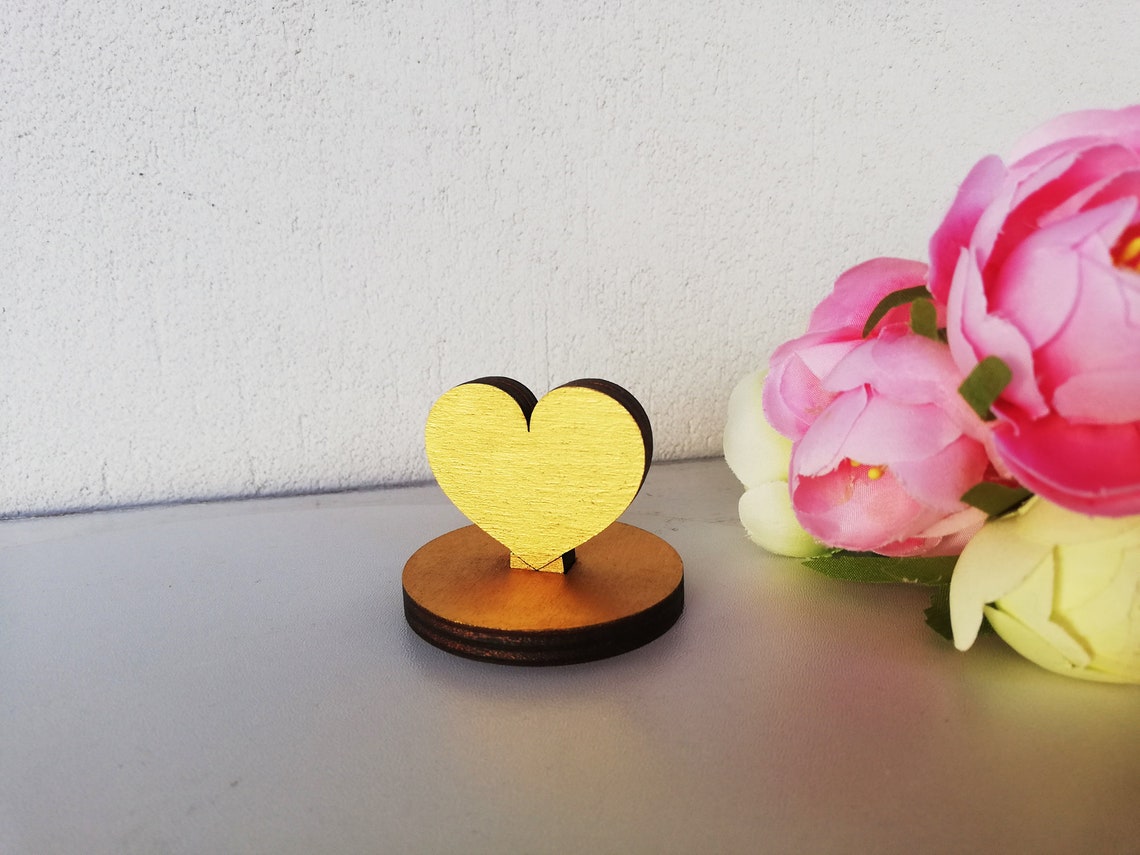 Table Number Holder Stand Heart Table Number Holders Gold Etsy