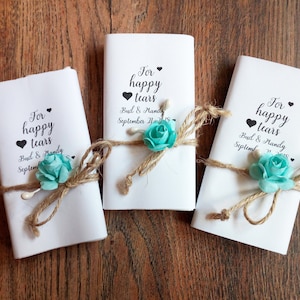 Happy tears tissue pack, Wedding favor tears of joy packs, Custom happy tears hankerchief, Personalized wedding hankies, Handkerchief