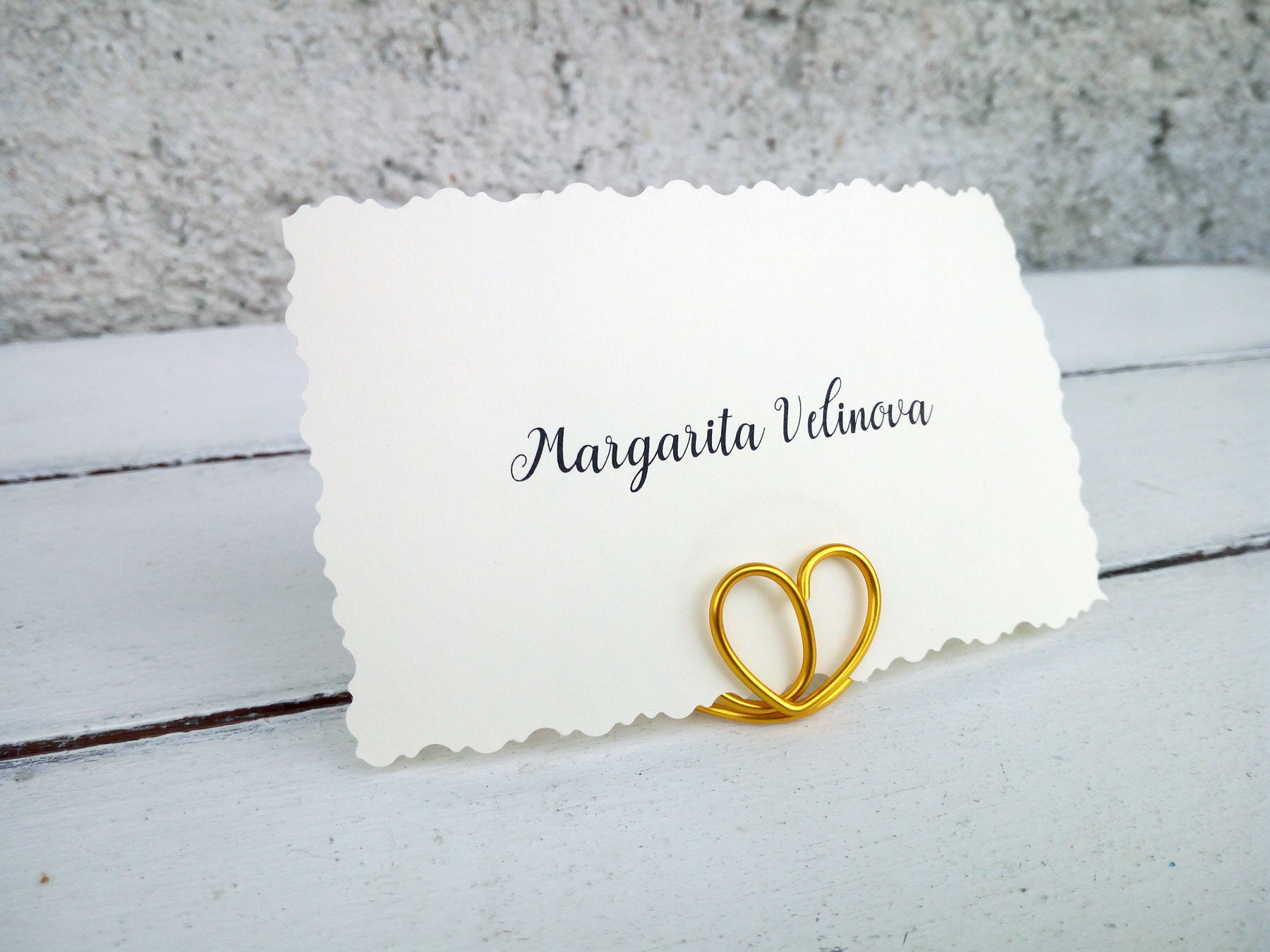 Heart Place Card Holder Gold Escort Card Holders Silver Etsy