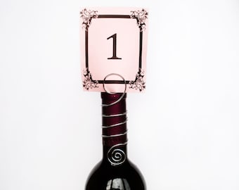 Bottle Table number holder, Wine Number Holder, Table Stands, Party Card Table Decor Menu Holder, Wire Elegant Wedding Table Decor